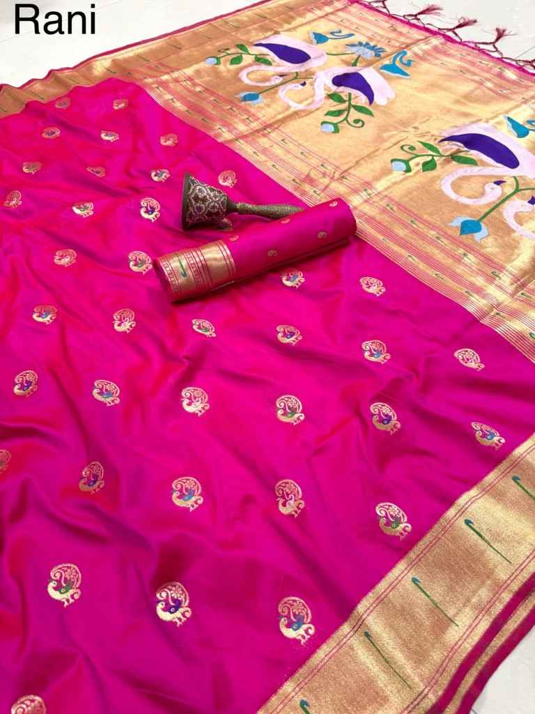 PURE SOFT KANCHIVRAM PAITHANI SILK MINA ZARI WEAVING SAREE