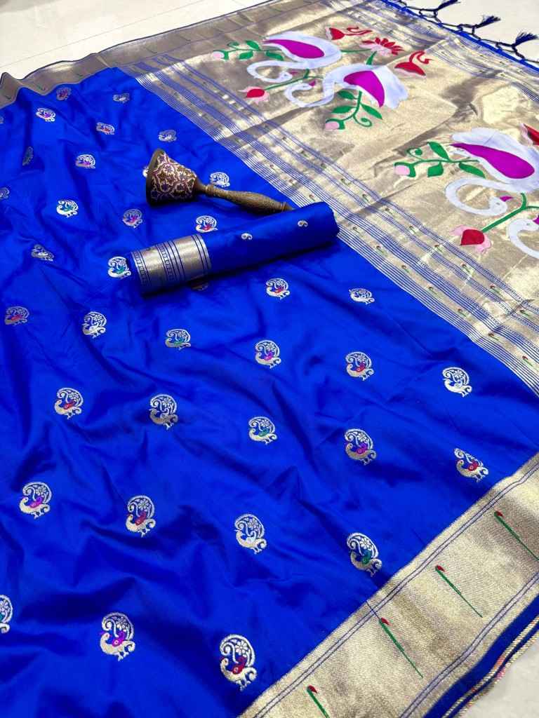 PURE SOFT KANCHIVRAM PAITHANI SILK MINA ZARI WEAVING SAREE