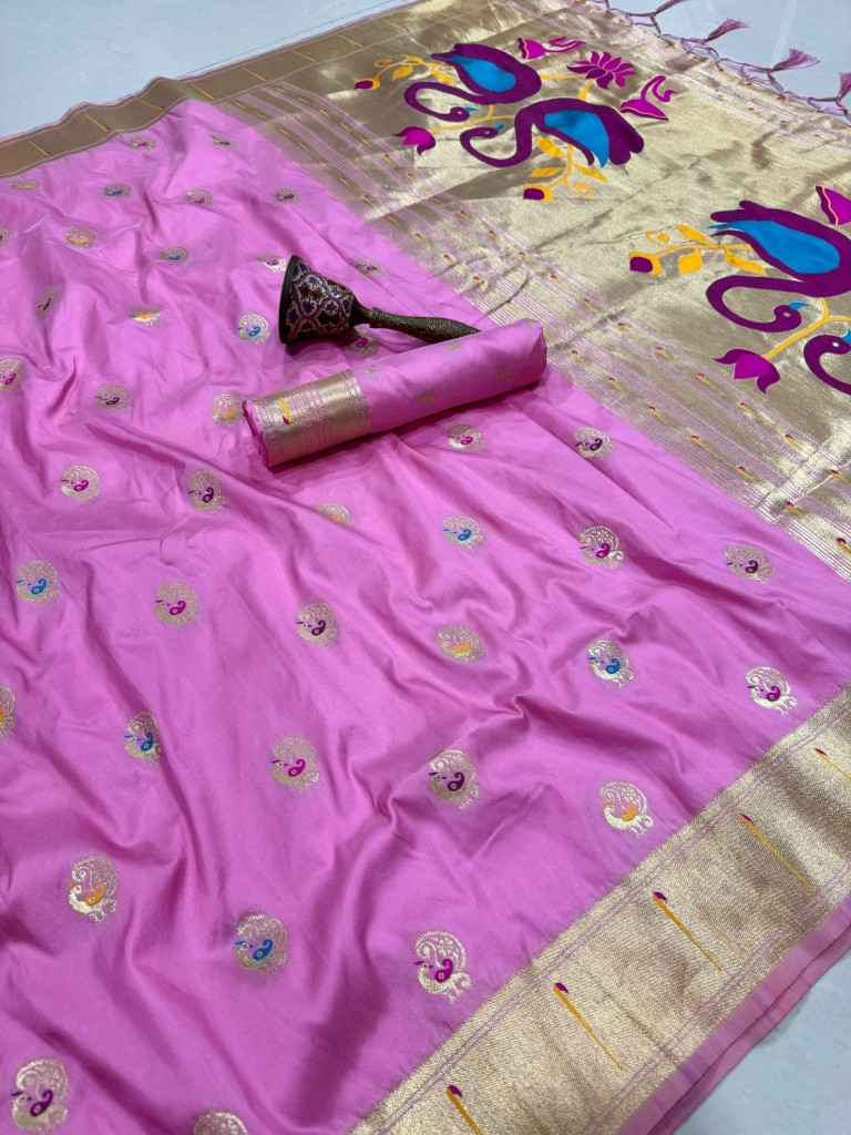 PURE SOFT KANCHIVRAM PAITHANI SILK MINA ZARI WEAVING SAREE