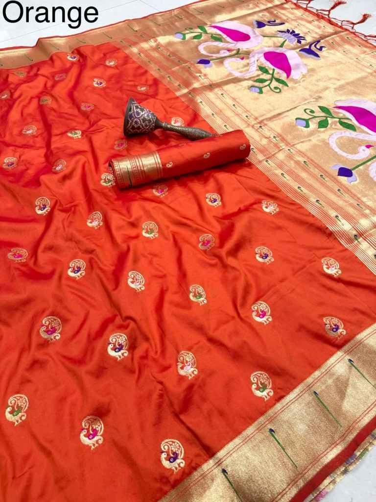 PURE SOFT KANCHIVRAM PAITHANI SILK MINA ZARI WEAVING SAREE