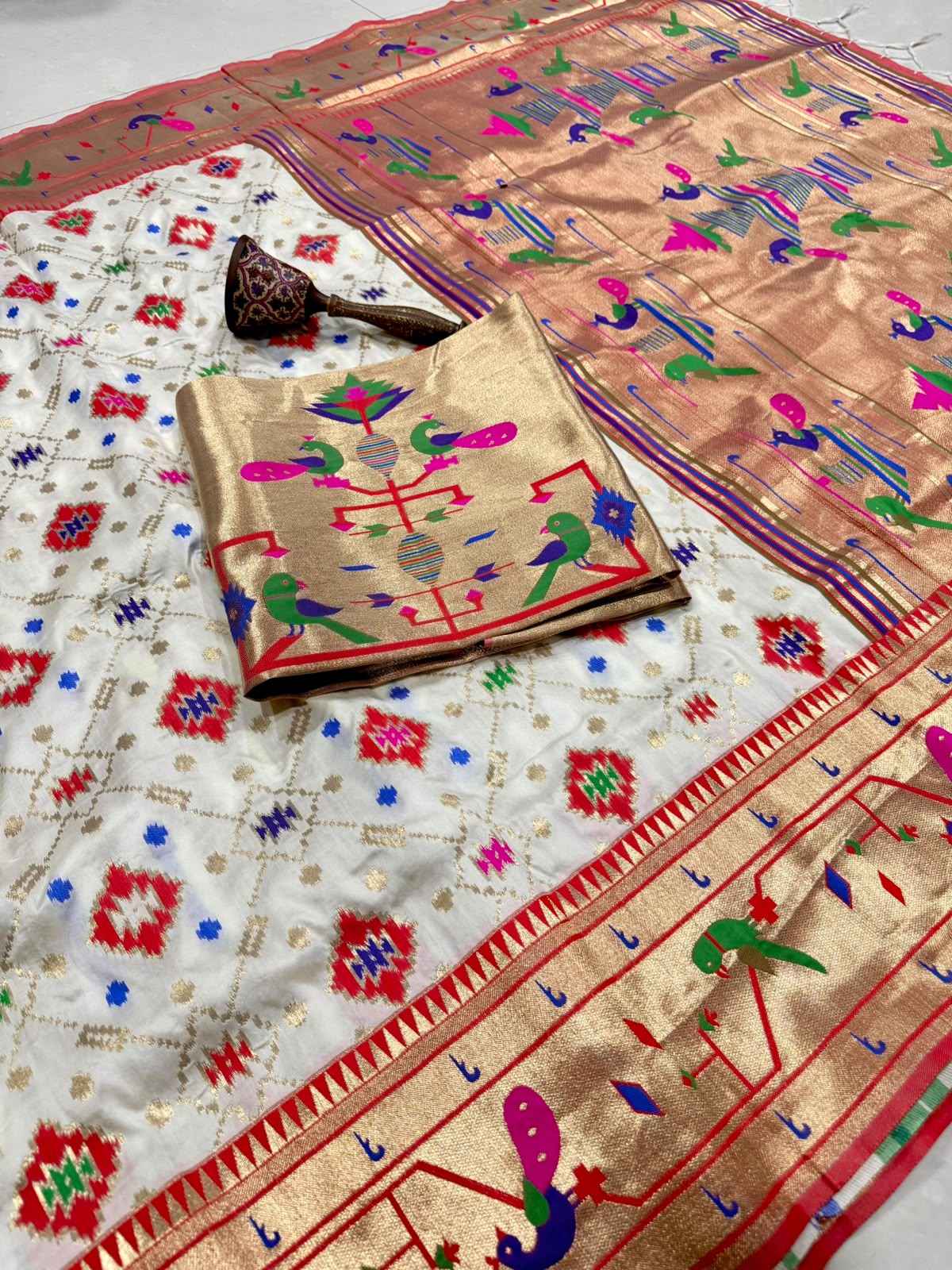 PURE SOFT KANCHIVRAM PATOLA PETHANI SILK ZARI WEAVING SAREE