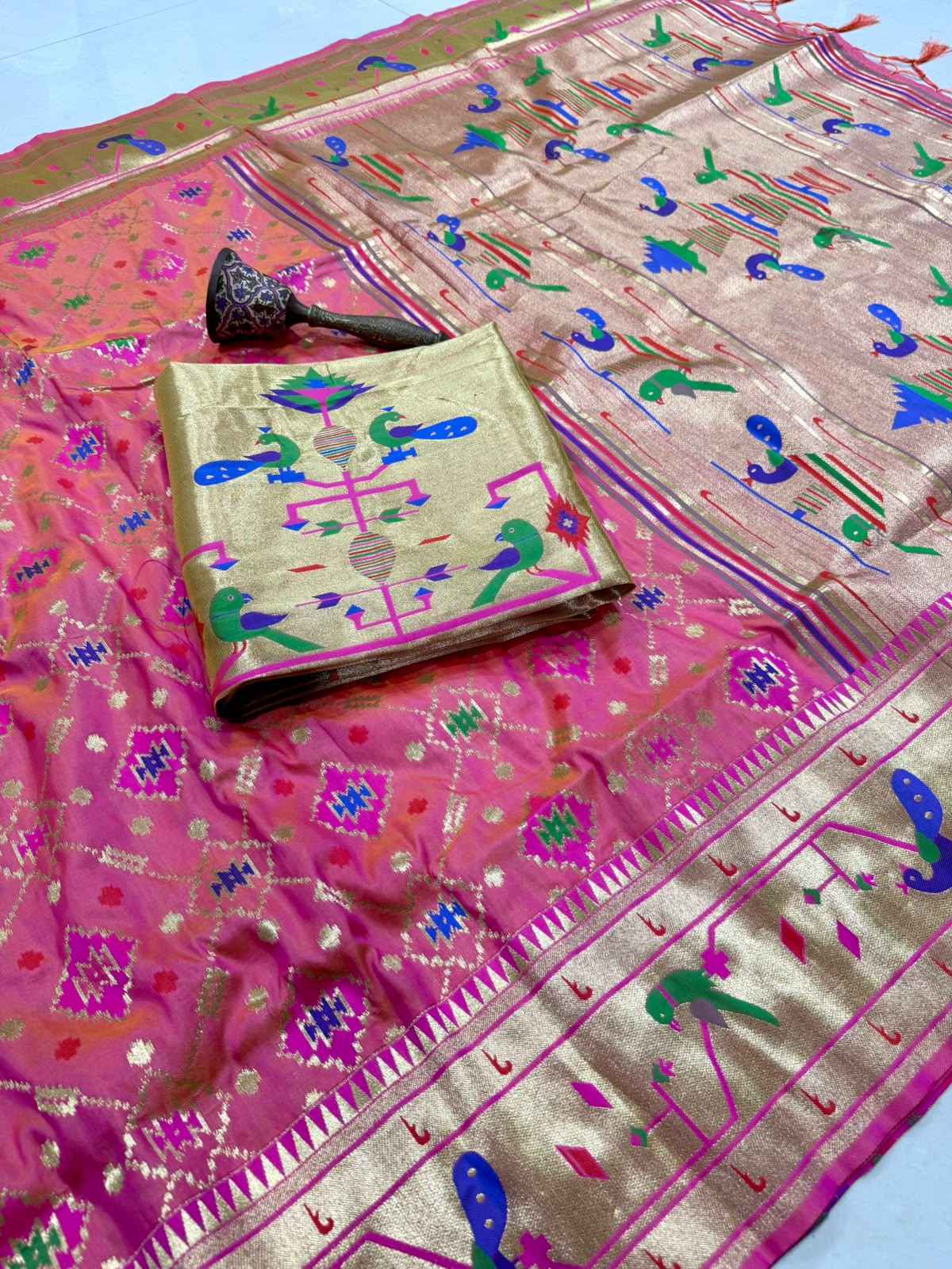 PURE SOFT KANCHIVRAM PATOLA PETHANI SILK ZARI WEAVING SAREE