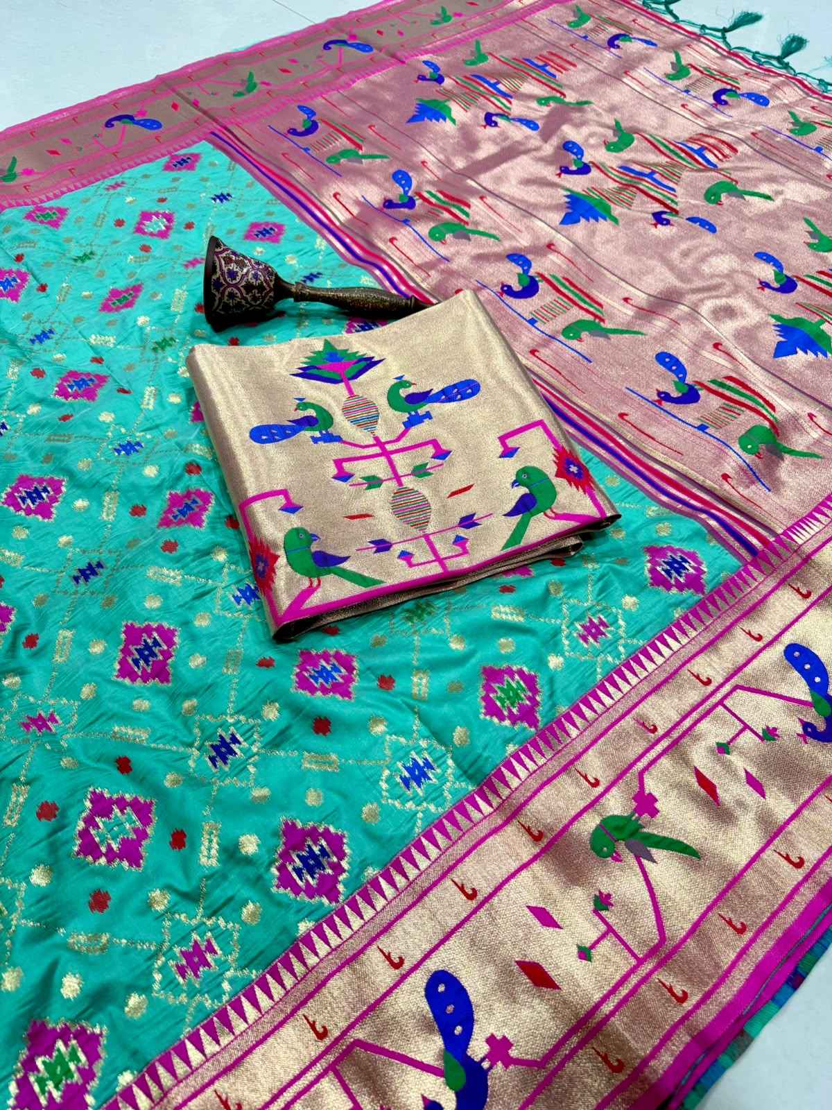 PURE SOFT KANCHIVRAM PATOLA PETHANI SILK ZARI WEAVING SAREE
