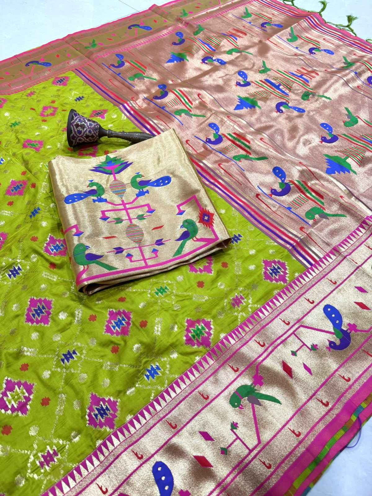 PURE SOFT KANCHIVRAM PATOLA PETHANI SILK ZARI WEAVING SAREE