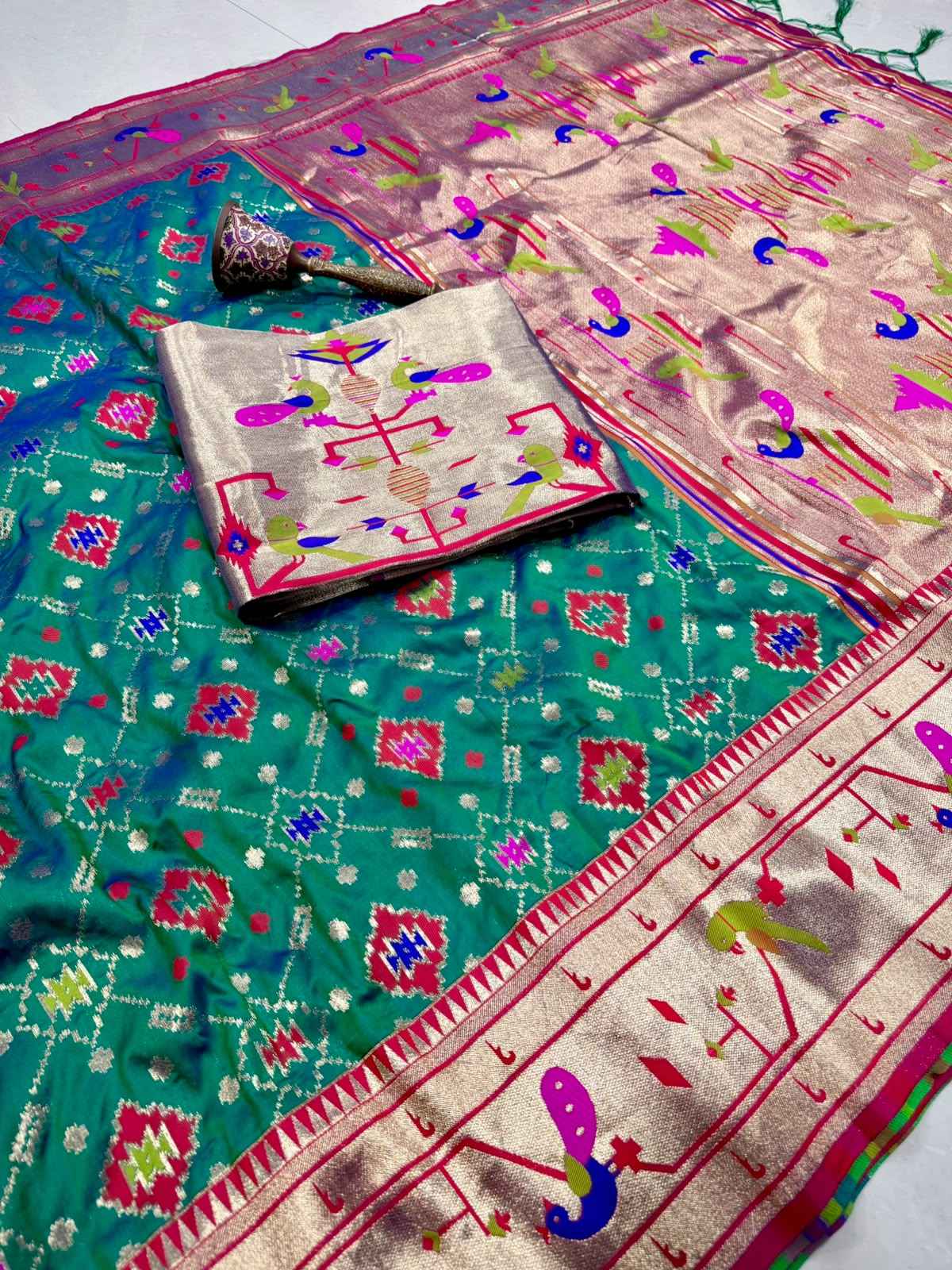 PURE SOFT KANCHIVRAM PATOLA PETHANI SILK ZARI WEAVING SAREE
