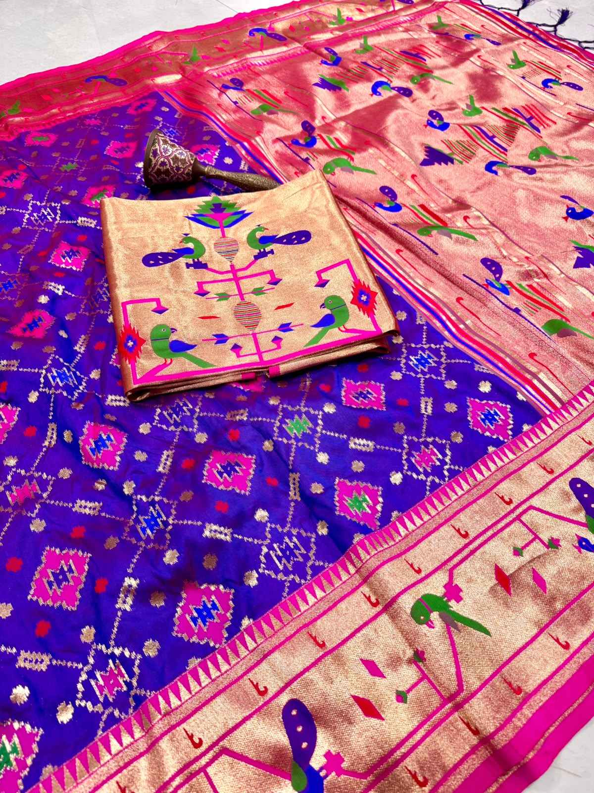 PURE SOFT KANCHIVRAM PATOLA PETHANI SILK ZARI WEAVING SAREE