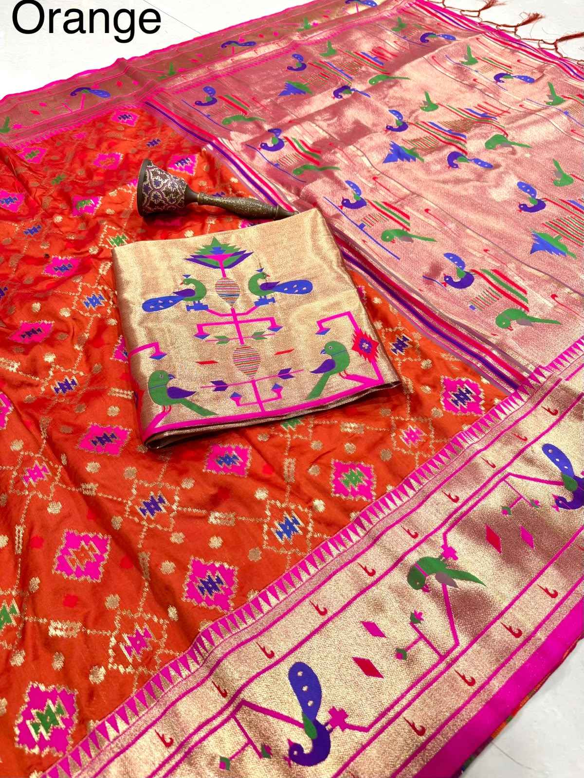 PURE SOFT KANCHIVRAM PATOLA PETHANI SILK ZARI WEAVING SAREE
