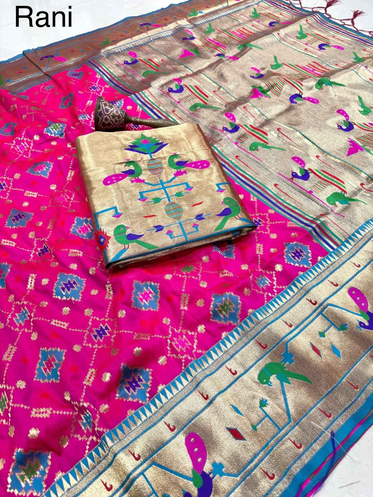 PURE SOFT KANCHIVRAM PATOLA PETHANI SILK ZARI WEAVING SAREE