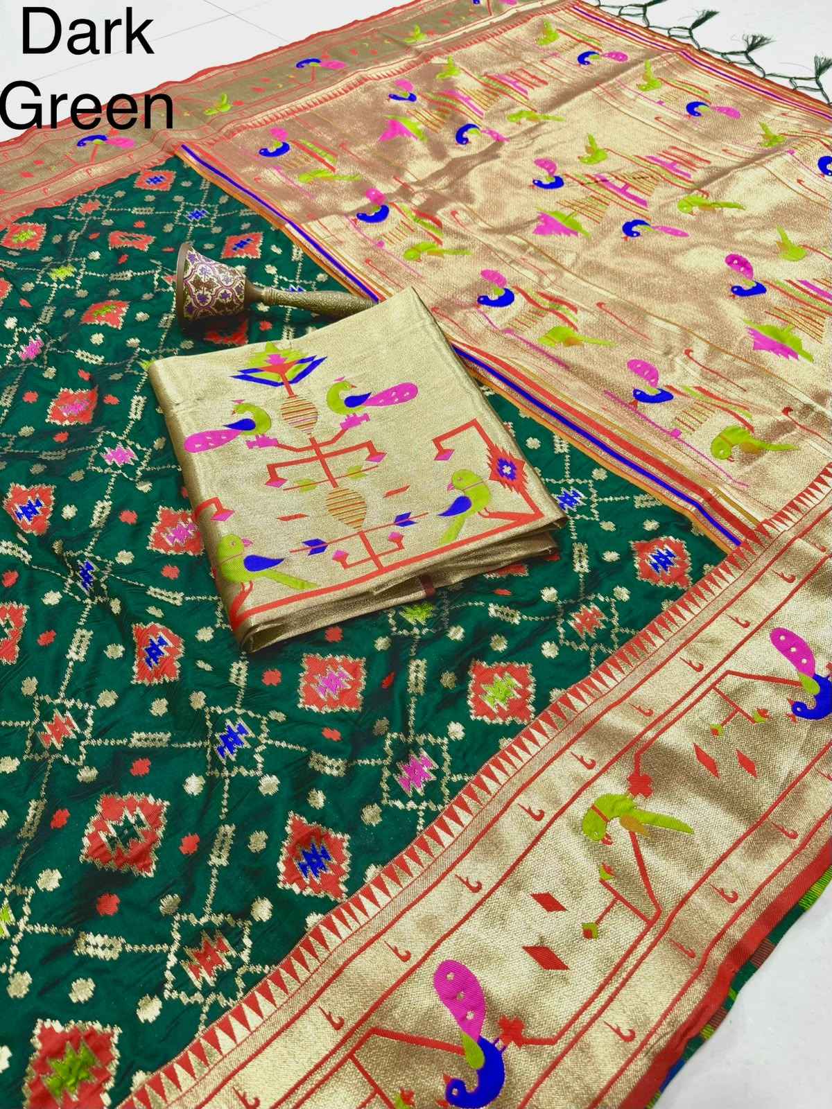 PURE SOFT KANCHIVRAM PATOLA PETHANI SILK ZARI WEAVING SAREE