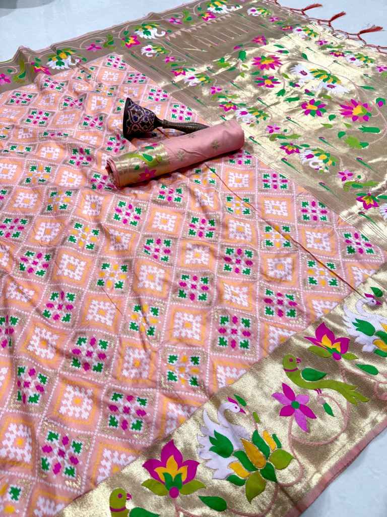 PURE SOFT KANCHIVRAM PATOLA PETHANI SILK ZARI WEAVING SAREE 1