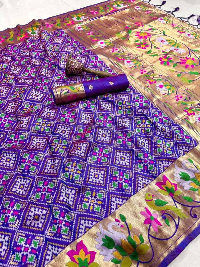 PURE SOFT KANCHIVRAM PATOLA PETHANI SILK ZARI WEAVING SAREE 1