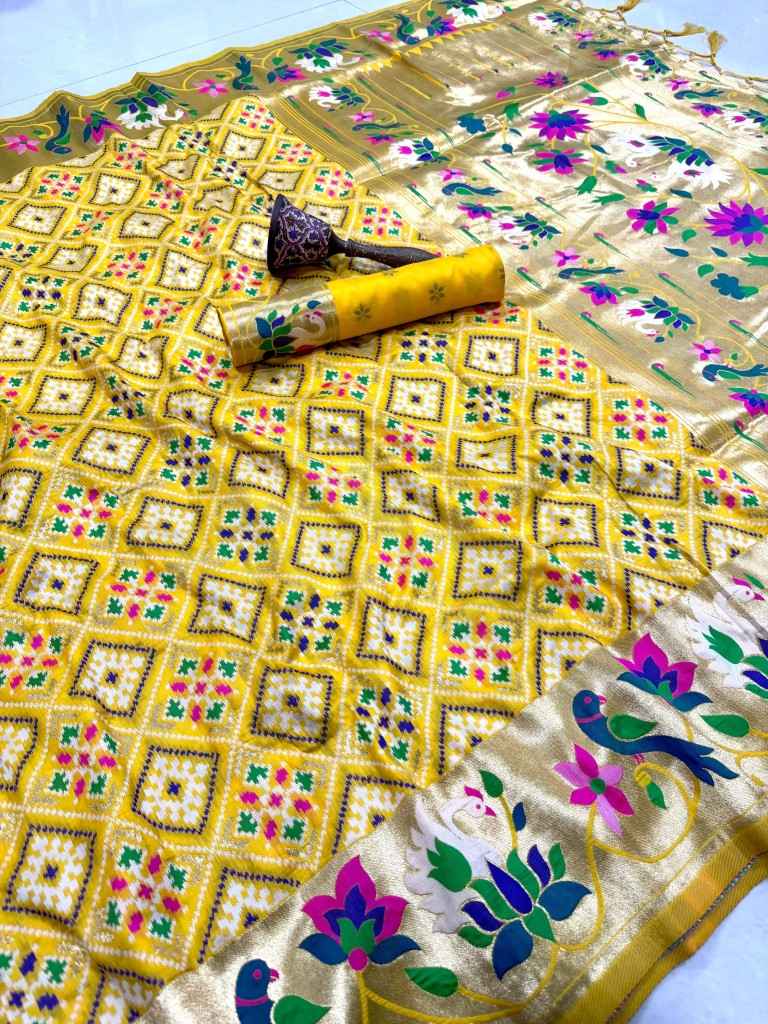 PURE SOFT KANCHIVRAM PATOLA PETHANI SILK ZARI WEAVING SAREE 1