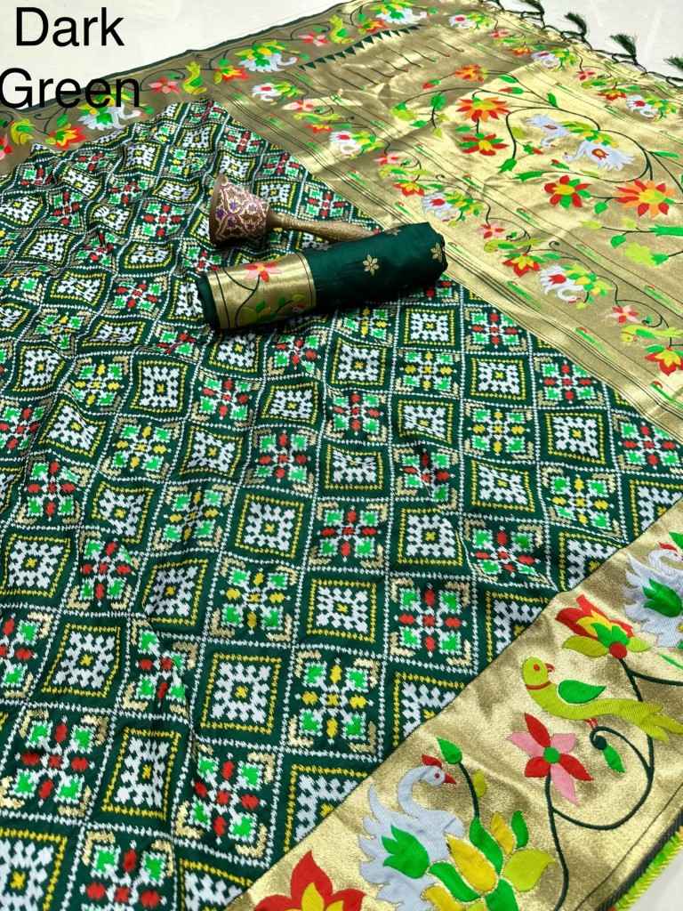 PURE SOFT KANCHIVRAM PATOLA PETHANI SILK ZARI WEAVING SAREE 1
