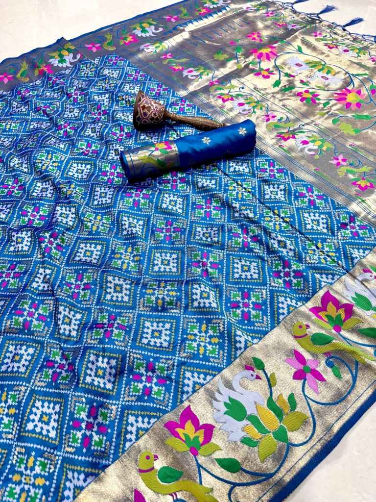 PURE SOFT KANCHIVRAM PATOLA PETHANI SILK ZARI WEAVING SAREE 1