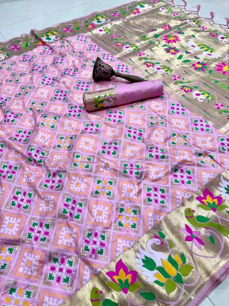 PURE SOFT KANCHIVRAM PATOLA PETHANI SILK ZARI WEAVING SAREE 1
