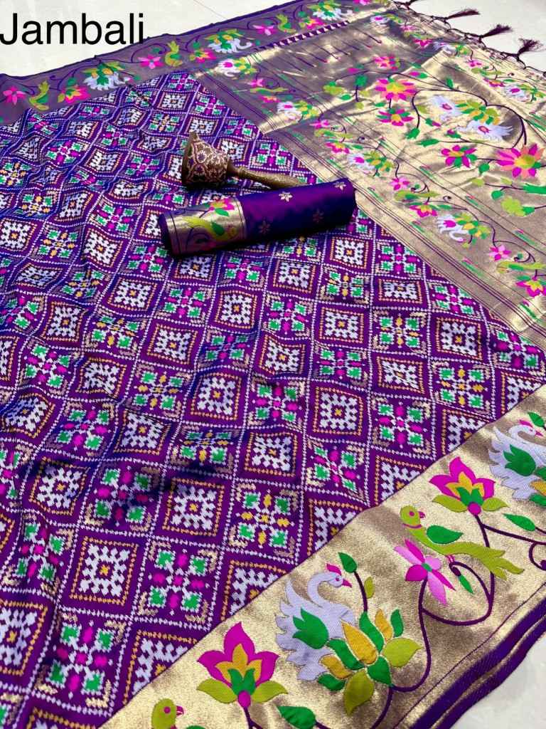 PURE SOFT KANCHIVRAM PATOLA PETHANI SILK ZARI WEAVING SAREE 1