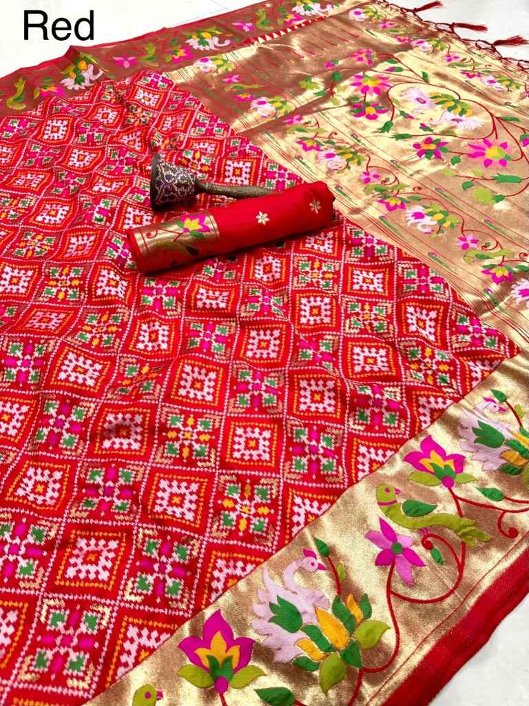 PURE SOFT KANCHIVRAM PATOLA PETHANI SILK ZARI WEAVING SAREE 1