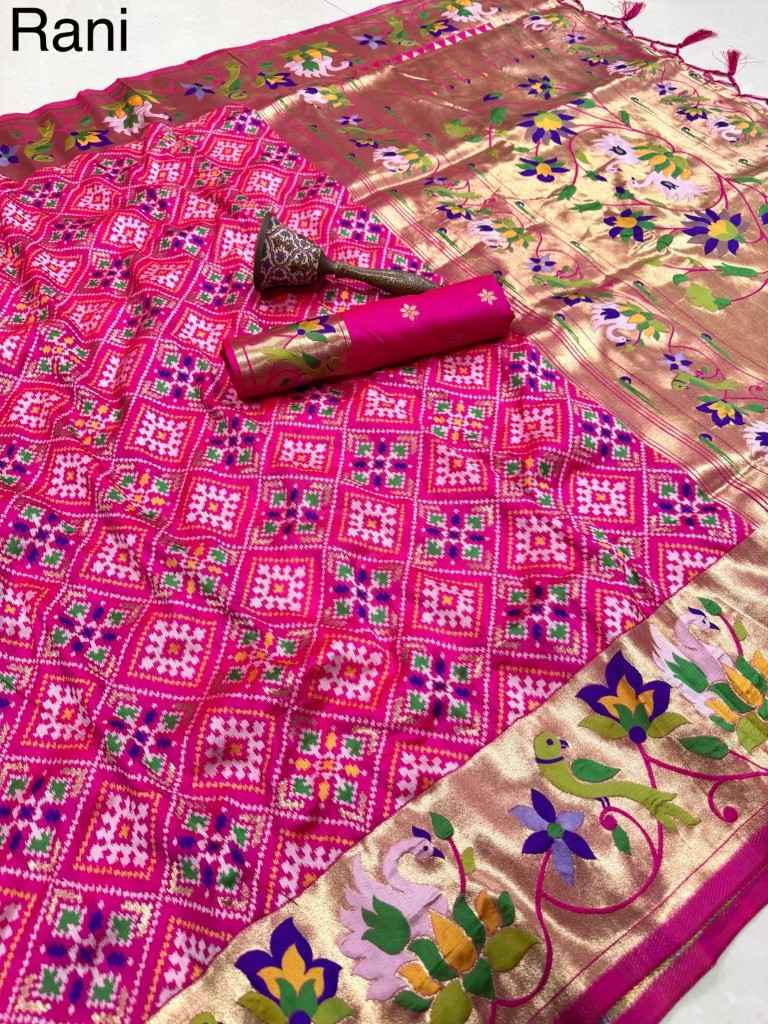 PURE SOFT KANCHIVRAM PATOLA PETHANI SILK ZARI WEAVING SAREE 1