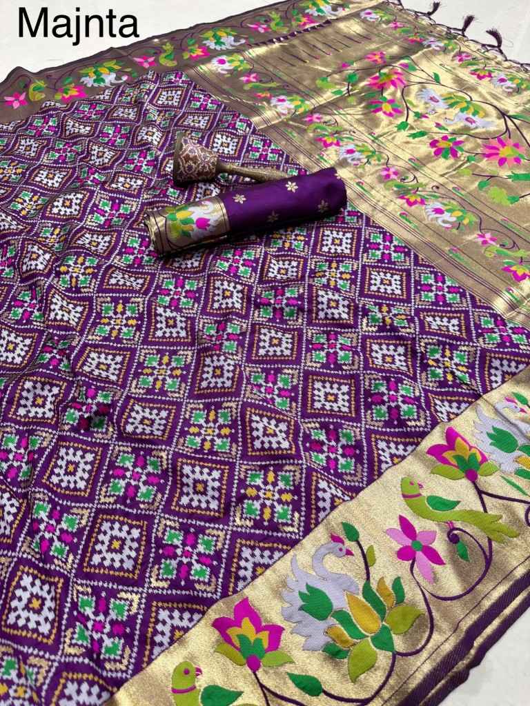PURE SOFT KANCHIVRAM PATOLA PETHANI SILK ZARI WEAVING SAREE 1