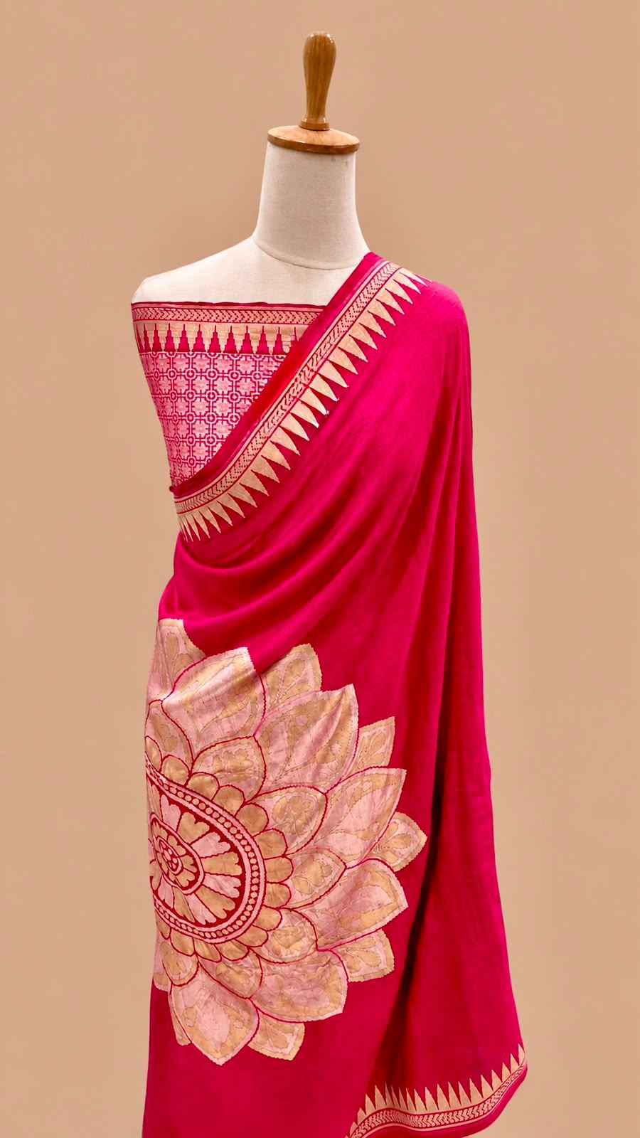 PURE SOFT KHADI GEORGETTE SILK ZARI WEAVING SAREE 