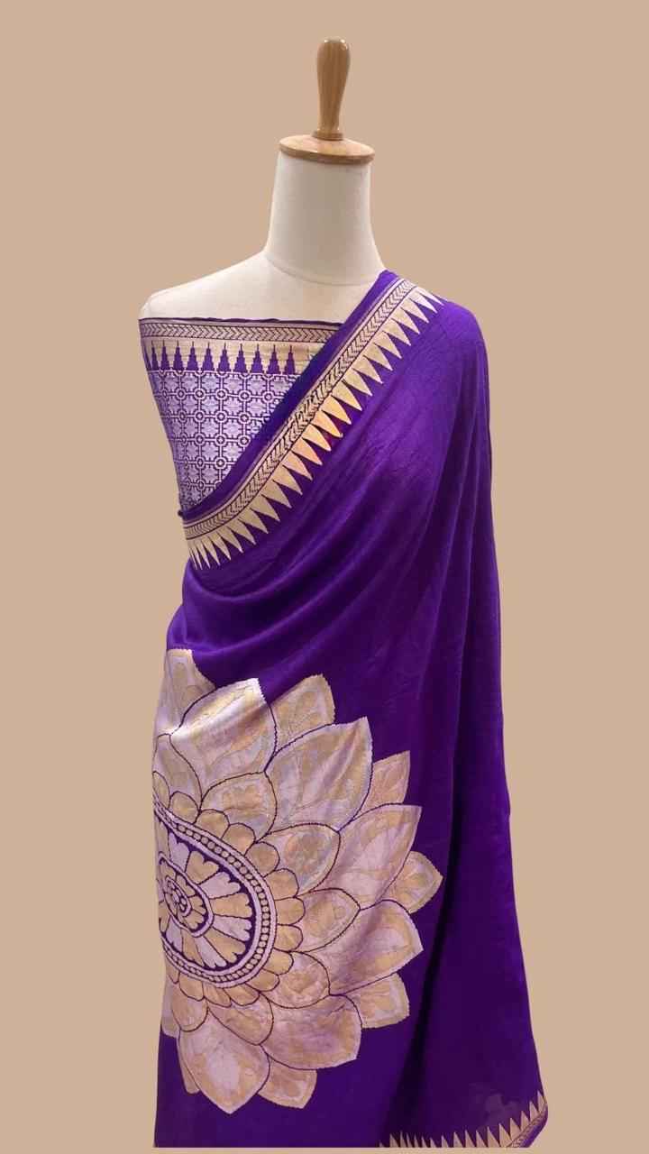 PURE SOFT KHADI GEORGETTE SILK ZARI WEAVING SAREE 