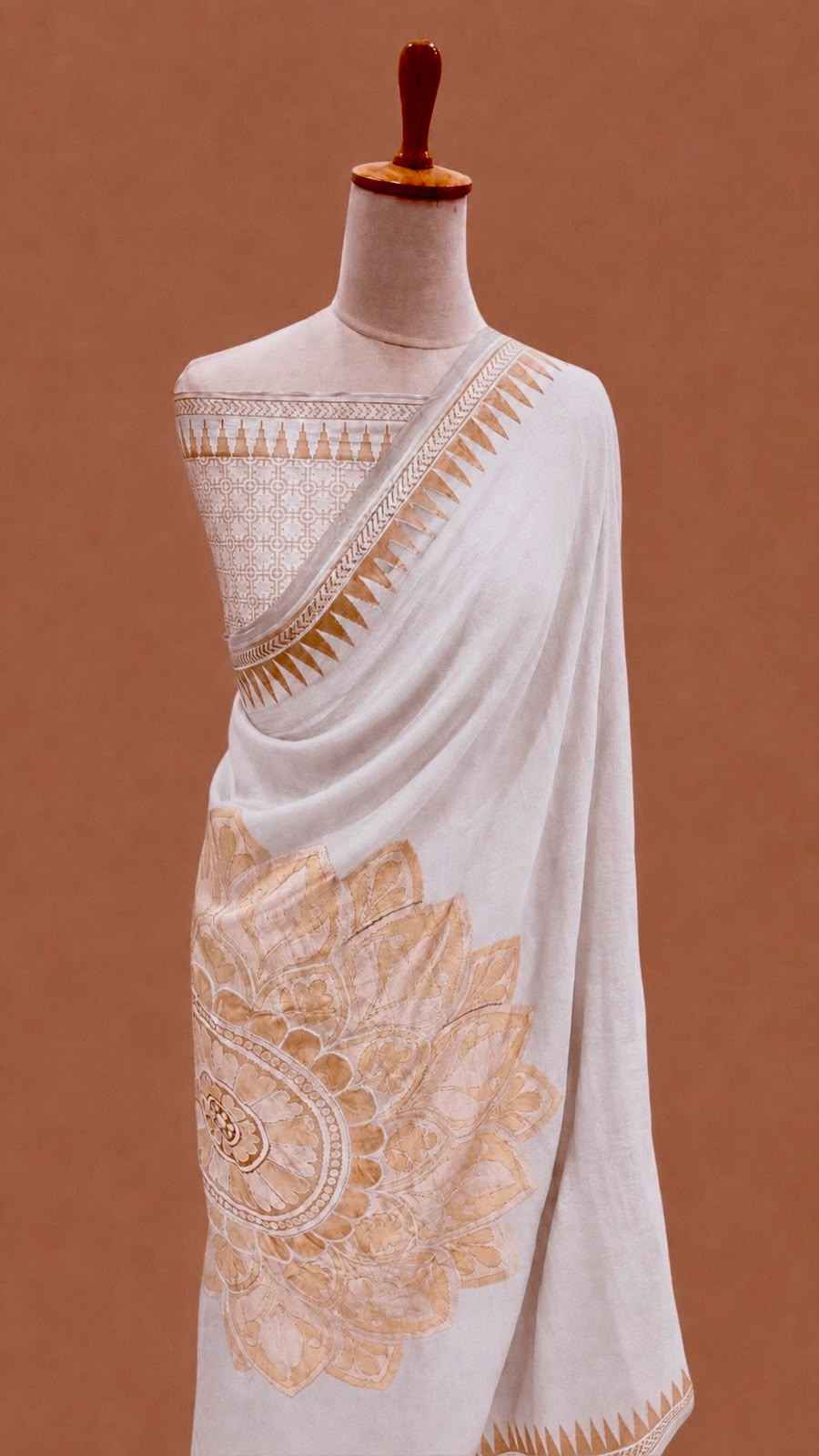 PURE SOFT KHADI GEORGETTE SILK ZARI WEAVING SAREE 