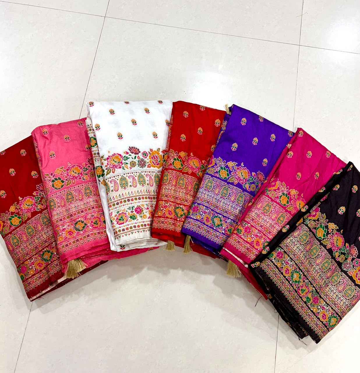 PURE SOFT RAJWADI PASHMINA SILK KASHMIRI THREAD ZARI WEAVING SAREE 1