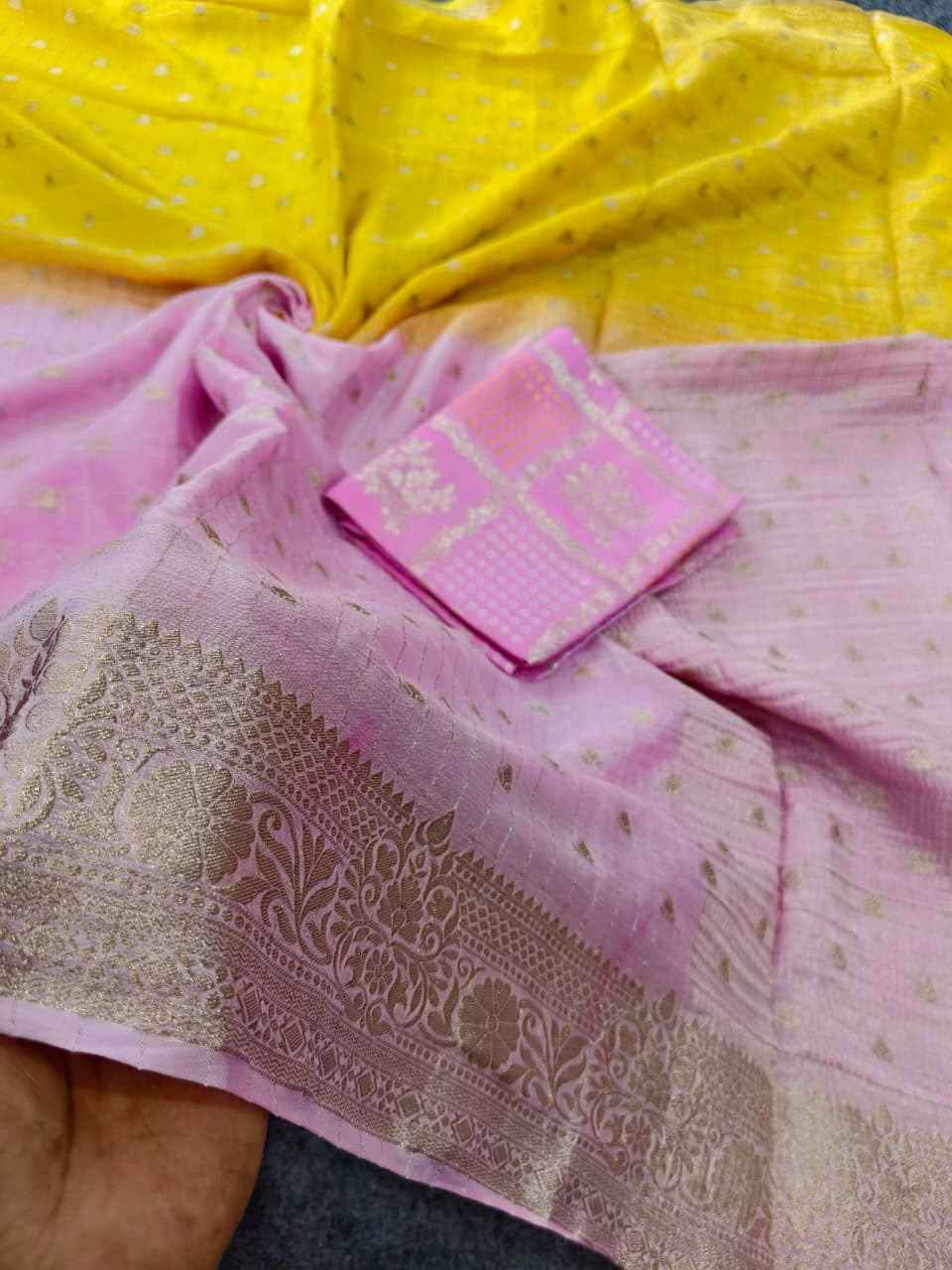 PURE SOFT VISCOSE ZARI TISSUE ORGANZA SAREE 