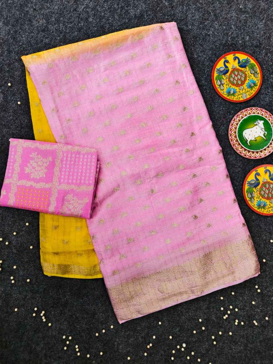PURE SOFT VISCOSE ZARI TISSUE ORGANZA SAREE 