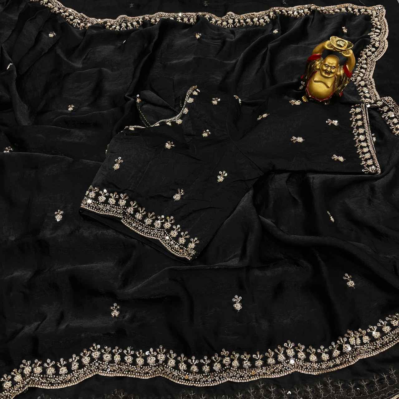 PURE SPACE SILK SEQUENCE AND CUTDANA HANDWORK SAREE 2