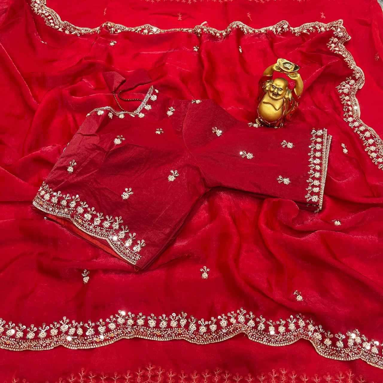 PURE SPACE SILK SEQUENCE AND CUTDANA HANDWORK SAREE 2