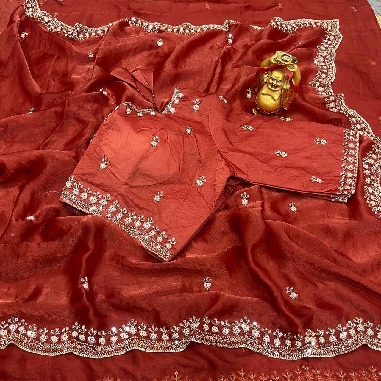 PURE SPACE SILK SEQUENCE AND CUTDANA HANDWORK SAREE 2