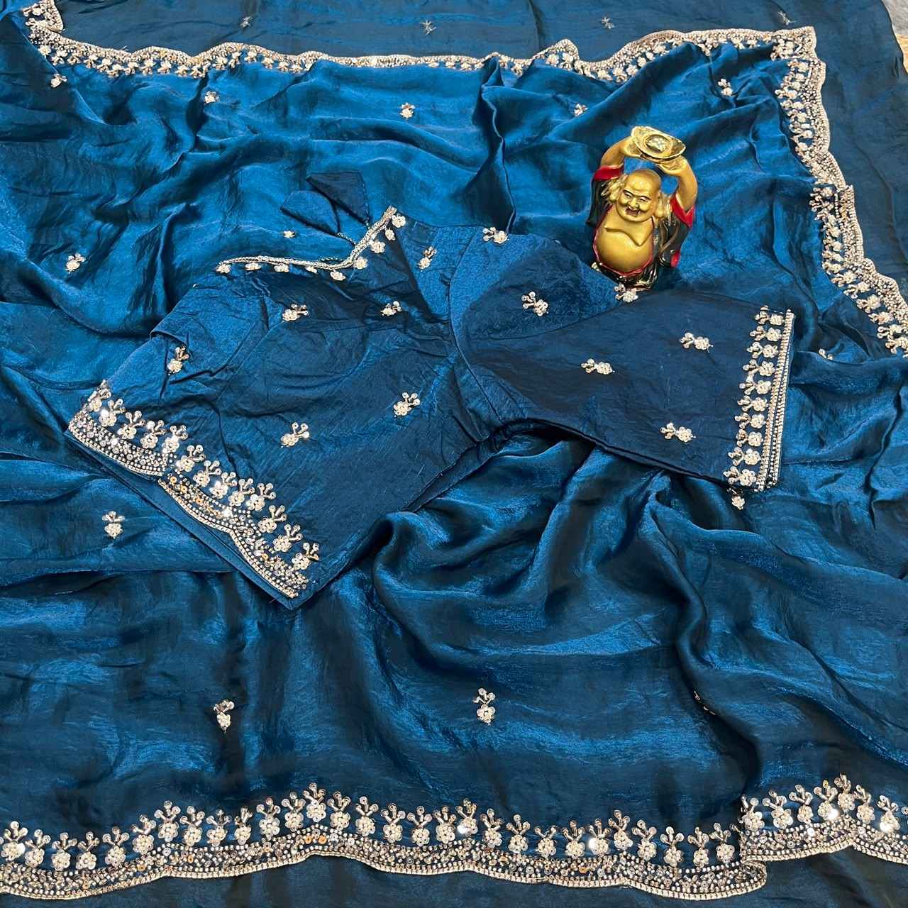 PURE SPACE SILK SEQUENCE AND CUTDANA HANDWORK SAREE 2