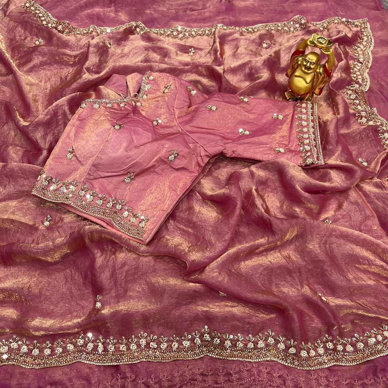 PURE SPACE SILK SEQUENCE AND CUTDANA HANDWORK SAREE 2