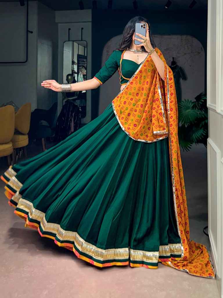 SOFT CHINON SILK DESIGNER NAVRATRI LEHENGA CHOLI