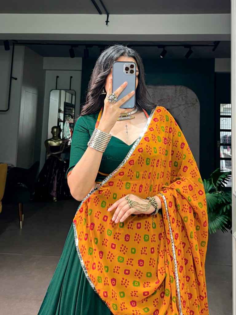 SOFT CHINON SILK DESIGNER NAVRATRI LEHENGA CHOLI