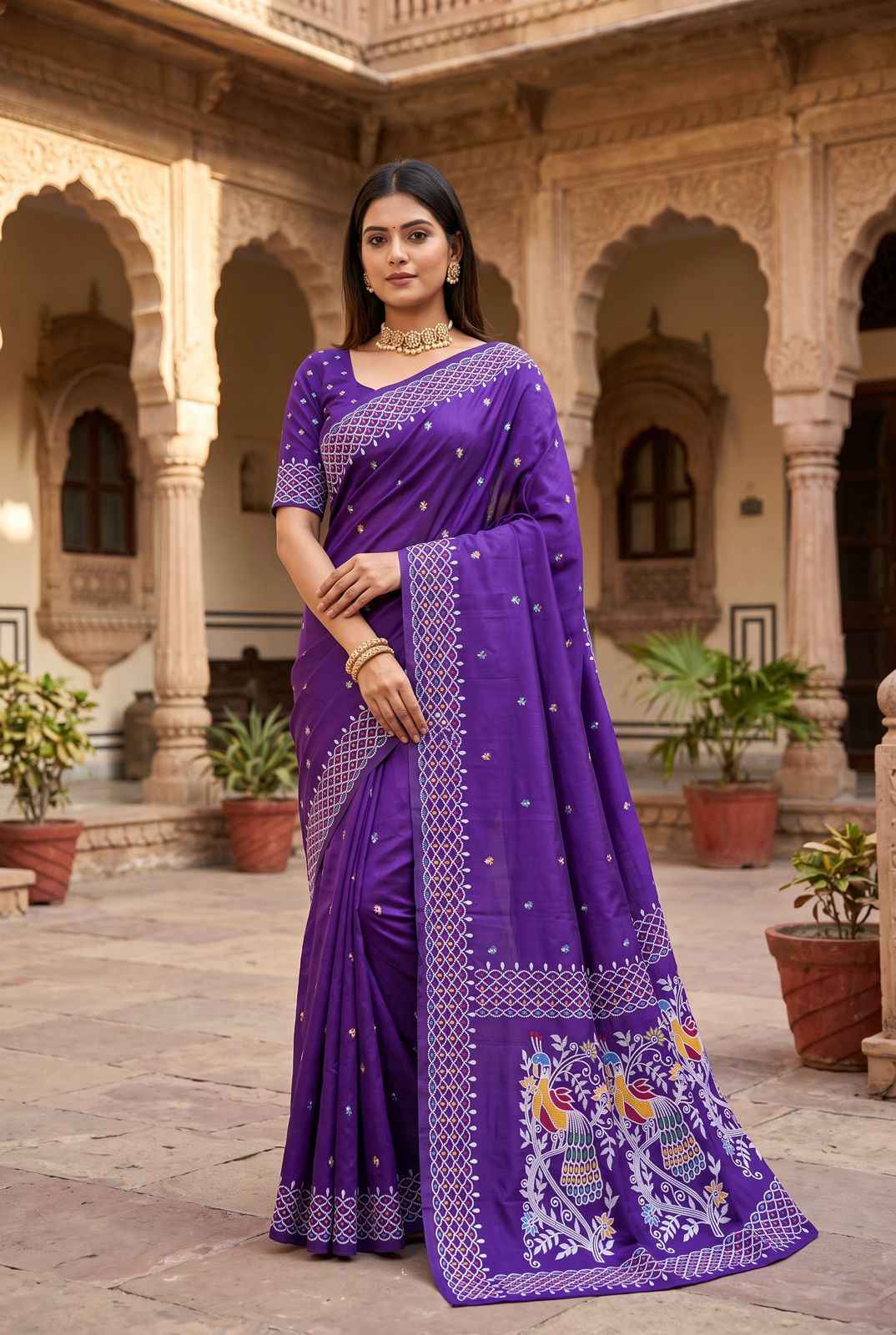PREMIUM SOFT KANNI SILK MEENAKARI WEAVING SAREE 