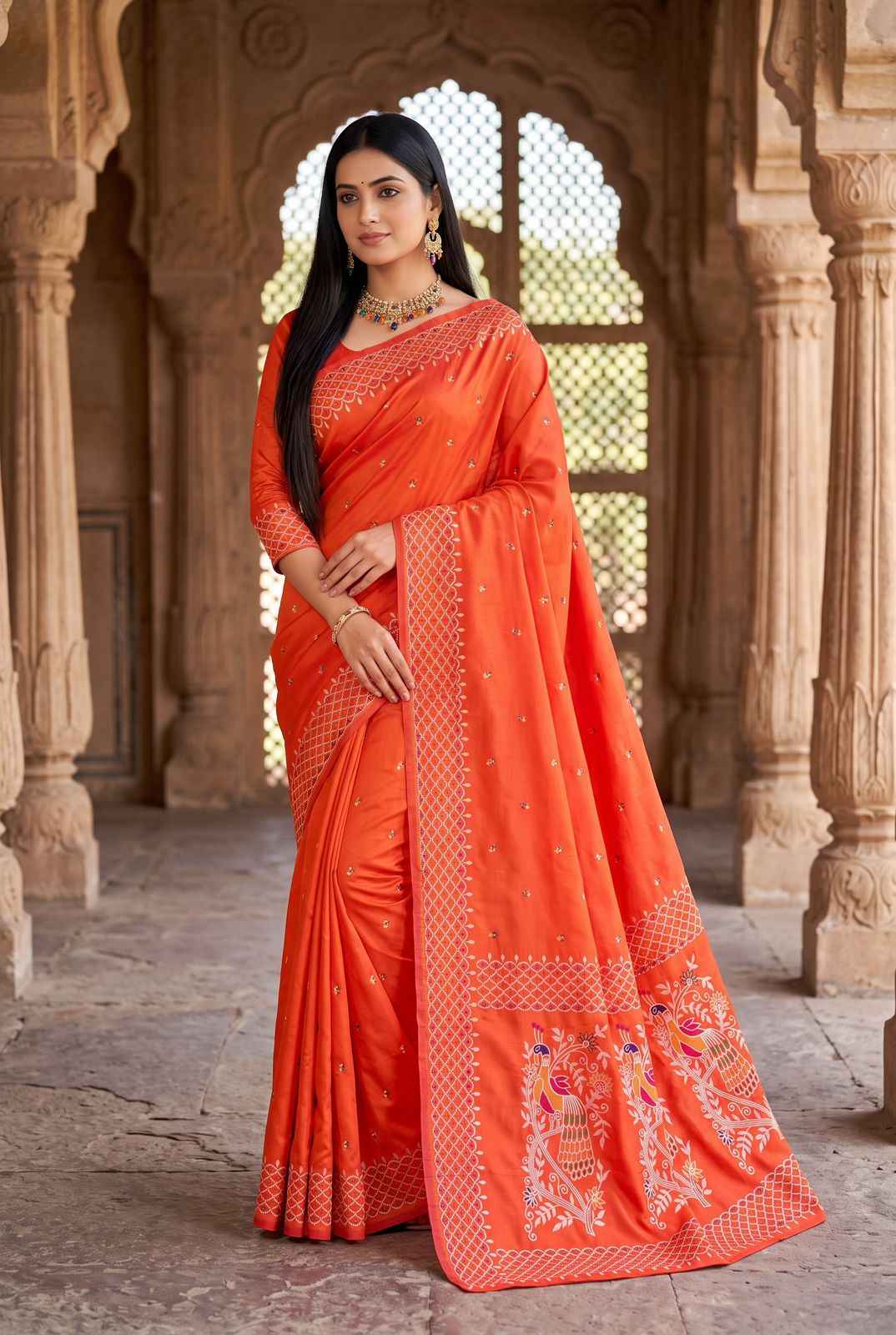 PREMIUM SOFT KANNI SILK MEENAKARI WEAVING SAREE 