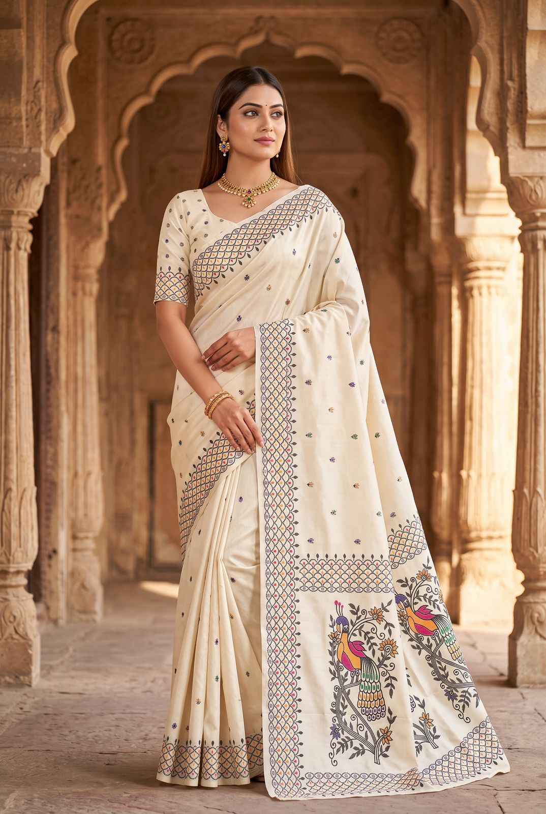PREMIUM SOFT KANNI SILK MEENAKARI WEAVING SAREE 