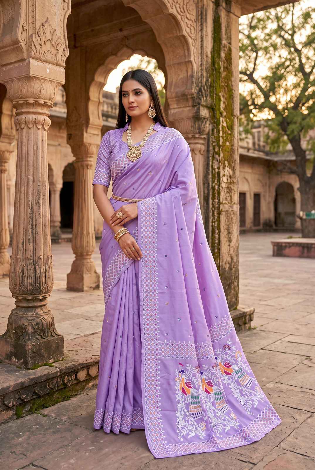 PREMIUM SOFT KANNI SILK MEENAKARI WEAVING SAREE 