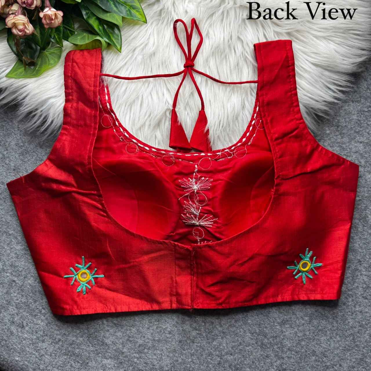 HEAVY SOFT PHANTOM SILK KAUDI & MIRROR WORK NAVRATRI BLOUSE