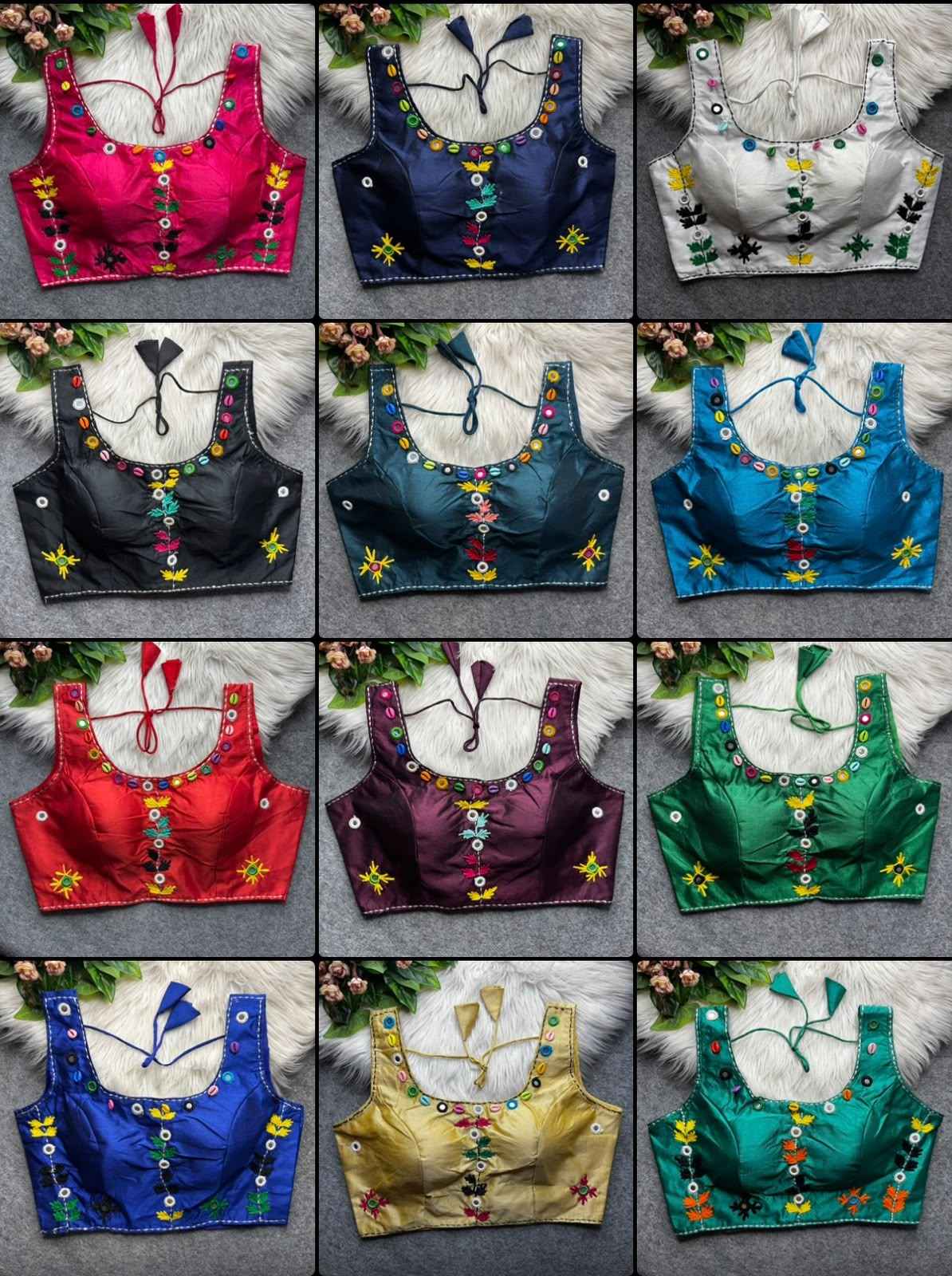 HEAVY SOFT PHANTOM SILK KAUDI & MIRROR WORK NAVRATRI BLOUSE