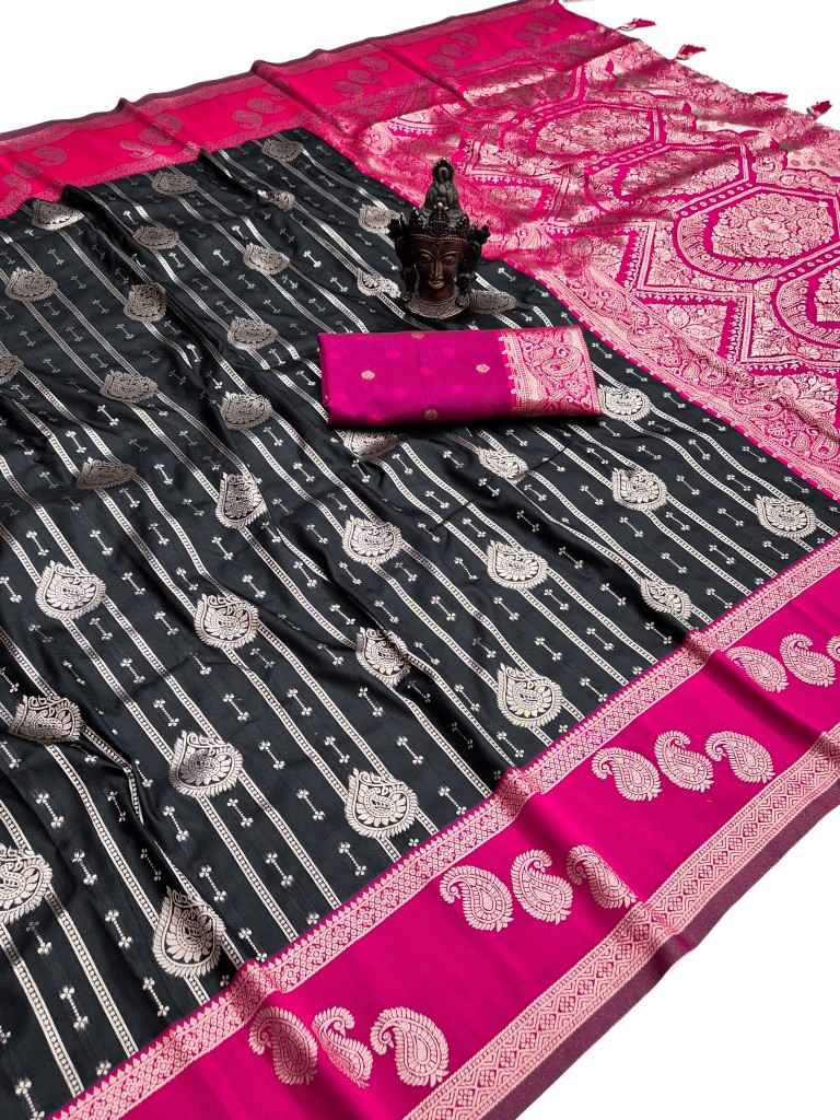 SOFT PURE BANARASI SILK SELF ZARI WEAVING SAREE 2