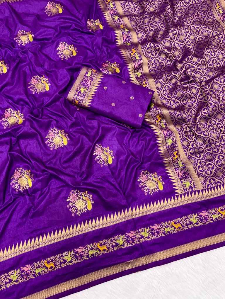 SOFT PURE KHADI DOLLA SILK JARI WEAVING SAREE 
