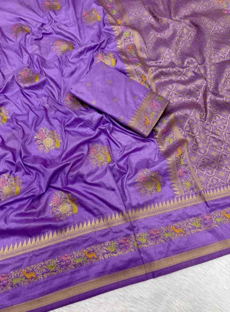 SOFT PURE KHADI DOLLA SILK JARI WEAVING SAREE 