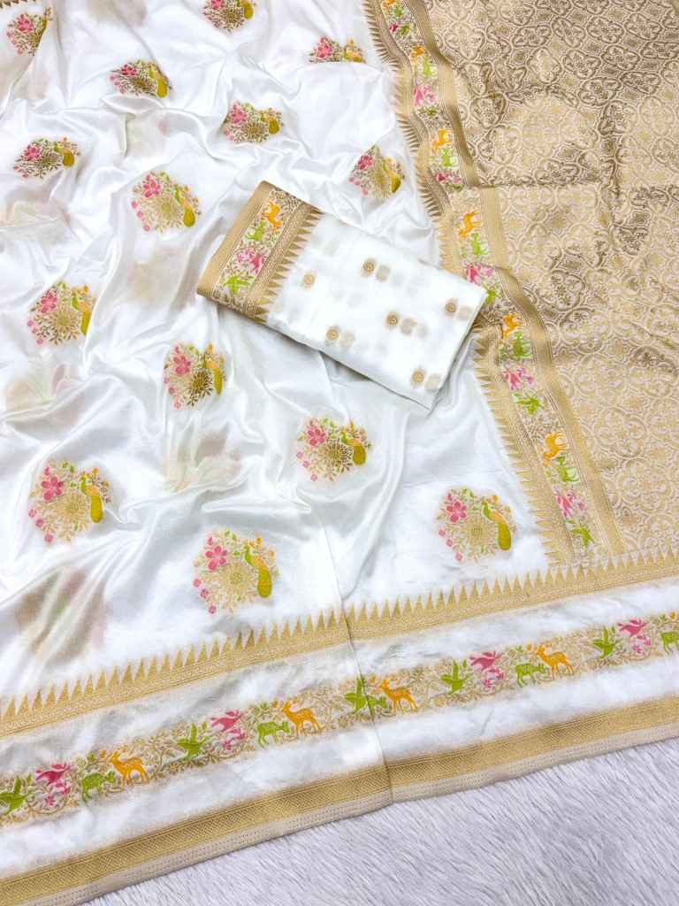 SOFT PURE KHADI DOLLA SILK JARI WEAVING SAREE 
