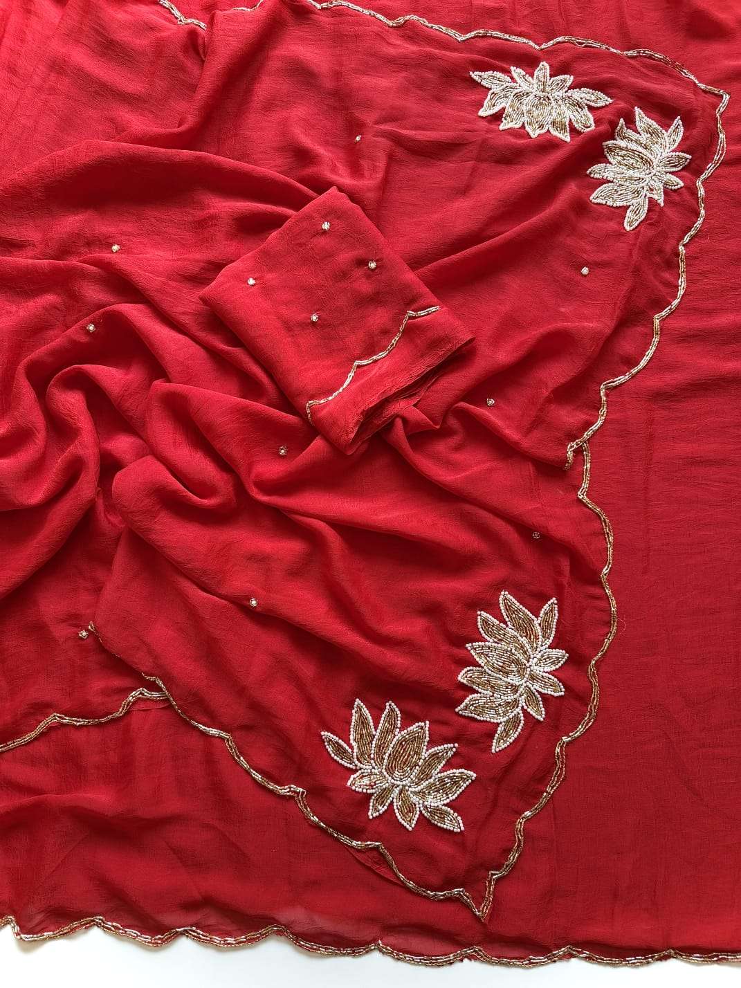 SOFT RANGOLI CRUSH CUTDANA KHATLI HANDWORK SAREE 1