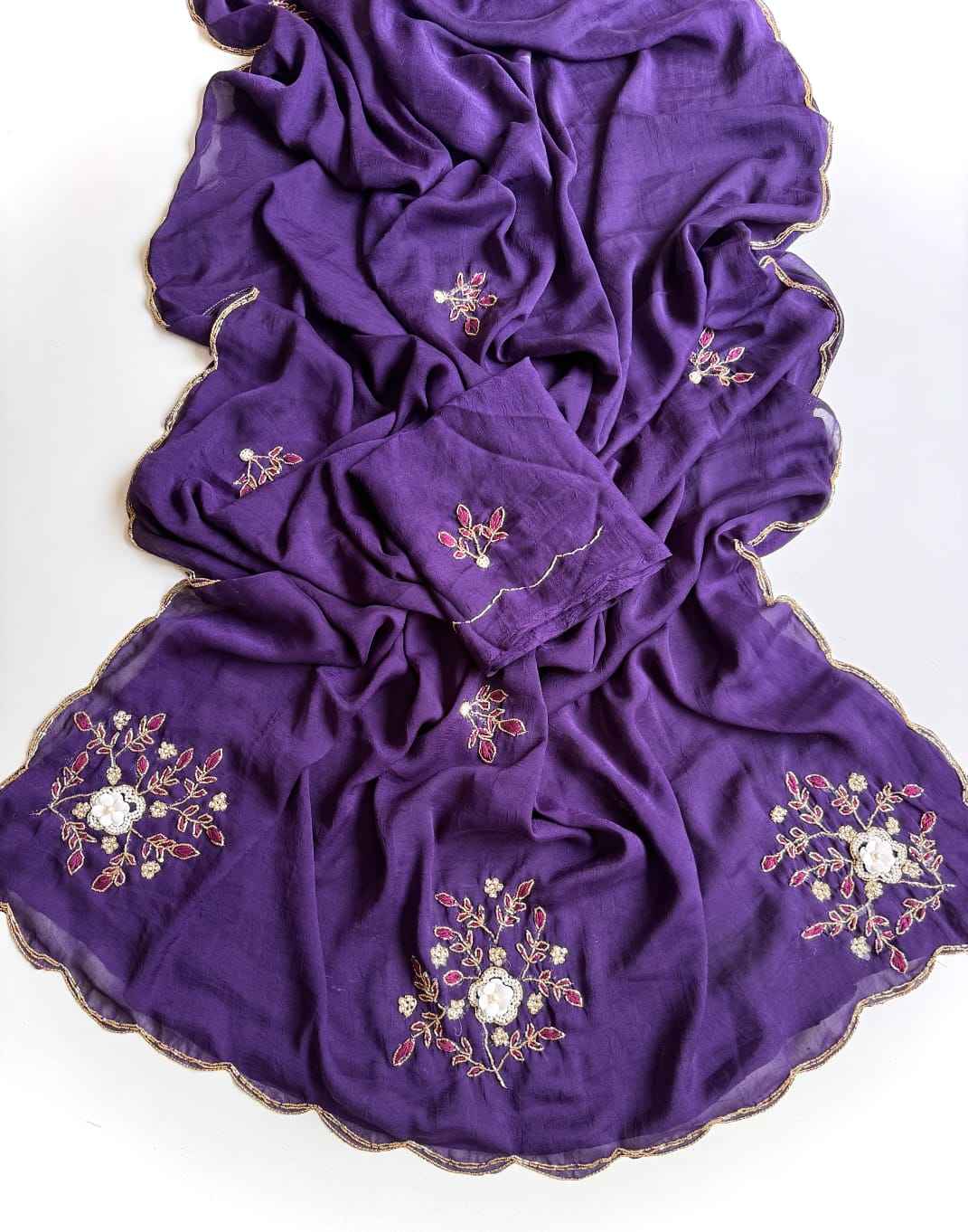 SOFT RANGOLI CRUSH CUTDANA KHATLI HANDWORK SAREE