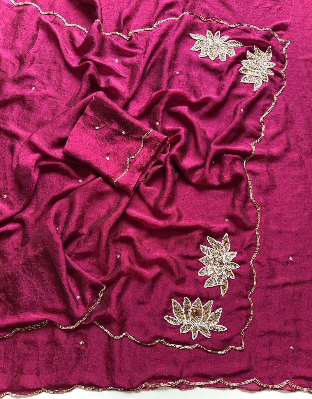 SOFT RANGOLI CRUSH CUTDANA KHATLI HANDWORK SAREE 1