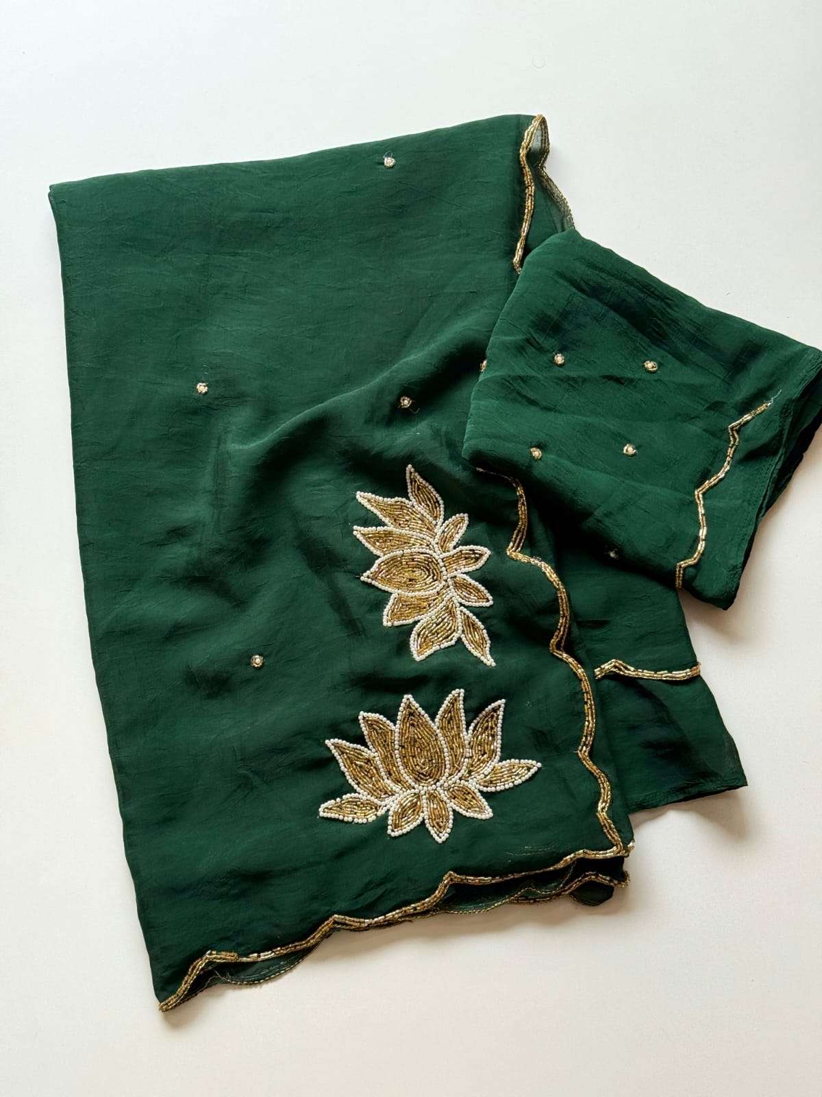 SOFT RANGOLI CRUSH CUTDANA KHATLI HANDWORK SAREE 1